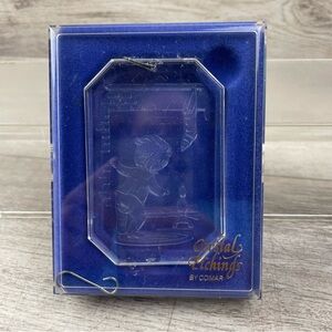 Ornament Christmas Comar Crystal Etching Child Looking up Chimney 1977